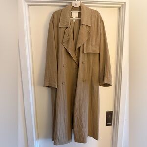 H&M double breasted linen trench coat